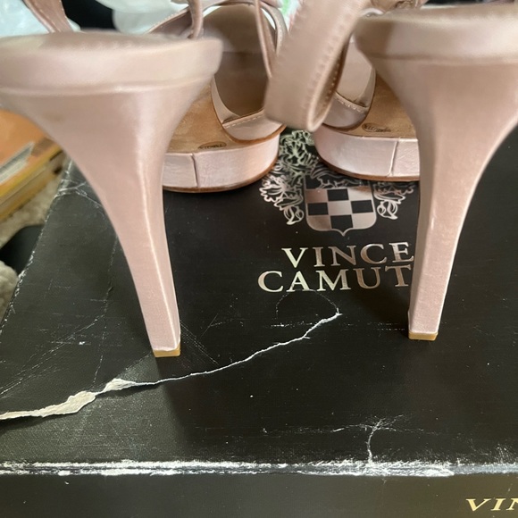 Vince Camuto Lively wedding prom stiletto heel 7.5M $120 mauve PETA Taffeta - Picture 5 of 5